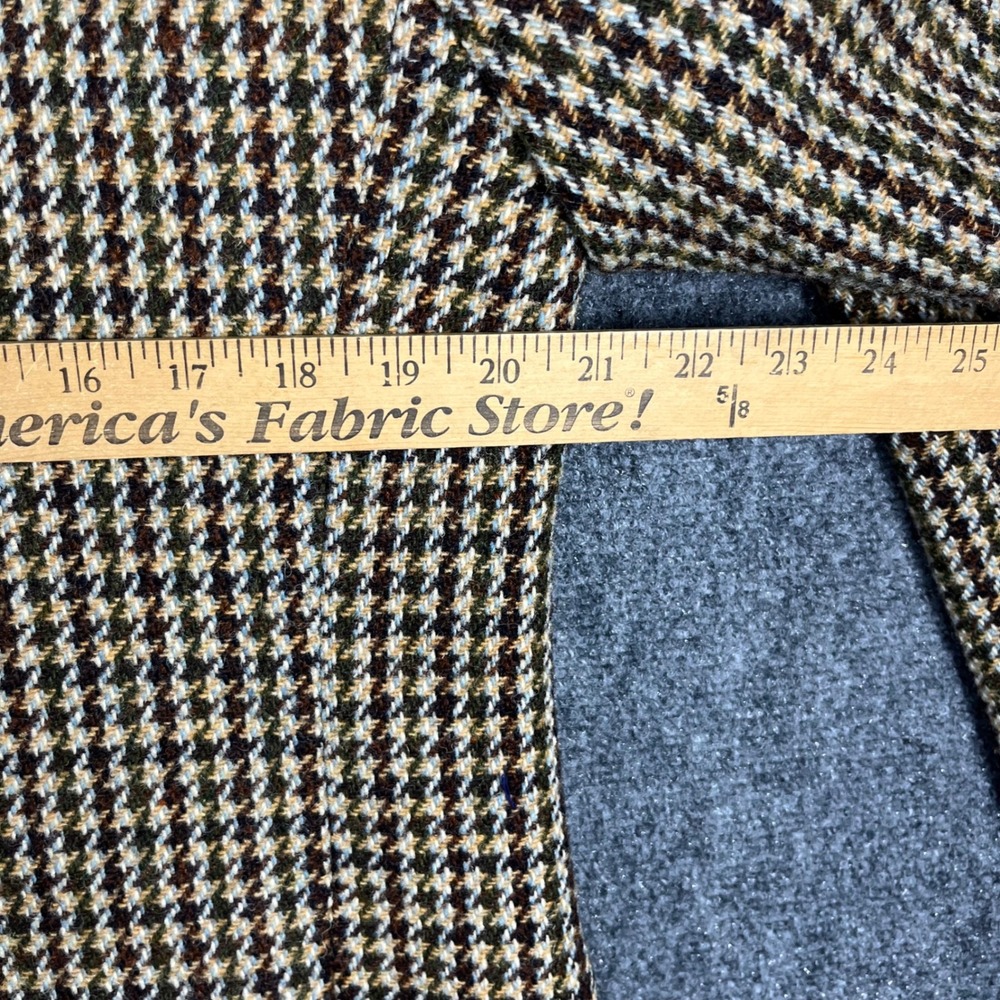 Dunn & Co Harris Tweed Sport Coat Mens 42 Brown Green Wool Check Blazer Vintage - Picture 9 of 14